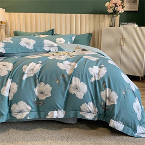 Chất lượng hàng đầu thời trang in vải 100% polyester tái chế tấm ga trải giường vải - Product Image 1