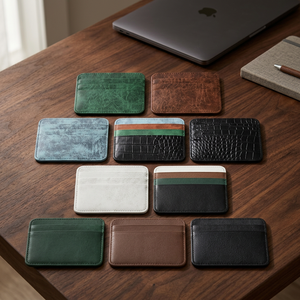 WRIZA Multi Functional Slim Crocodile Pattern Polyester High Quality Hard <b>ID</b> <b>Card</b> <b>Holder</b> Vertical Pocket for Credit Work Men - Product Image 4