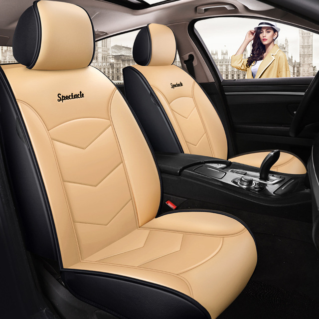 Foreign Trade Wholesale PU Leather Cartoon Four-Season Universal Full-Cover Car Seat Cushion Cover Fitment Front Rear