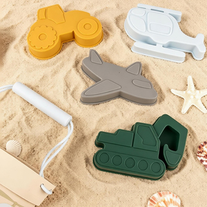 Ensemble <span class=keywords><strong>de</strong></span> seaux <span class=keywords><strong>de</strong></span> plage en silicone souple écologique, design avion et voiture, jouets <span class=keywords><strong>de</strong></span> <span class=keywords><strong>sable</strong></span> d'été pour piscine et extérieur, pour enfants unisexe - Product Image 4