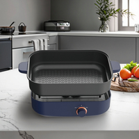 Prix usine 5L multifonctionnel cuisinière électrique ménage antiadhésif carré marmite poêle à frire fonction d'économie d'énergie pour les hôtels