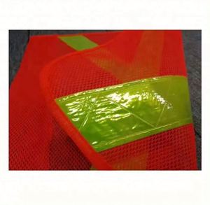 Bandera de Seguridad Vial de PVC para Exteriores, Color Naranja, con Cinta Reflectante y Asta de Fibra de Vidrio, Gran Venta - Product Image 6