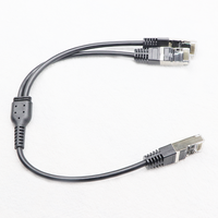 مقسم إيثرنت 1 إلى 2 RJ45 شبكة الإنترنت شبكة LAN كابل الخائن 1 ذكر إلى 2 ذكر