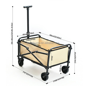 Mini chariot à main à quatre roues extérieur chariot de plage utilitaire chariot Camping chariot pliant avec chariots à provisions - Product Image 2
