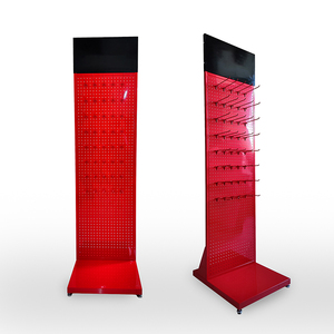 Expositor de herramientas de gran capacidad personalizado de fábrica OEM ODM para ferretería, estante de metal perforado para suelo con ganchos para llaves y herramientas - Product Image 4