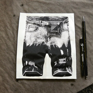 Shorts de Mezclilla para Hombre, Estilo Vintage, Corte Recto, Cintura Alta, Impermeables, Transpirables, Resistentes al Viento, Lavado Claro, Casual, Venta al Por Mayor - Product Image 3