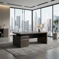 Bureau de direction de luxe en panneaux de particules de qualité E1 avec bande PVC 2 mm – Mobilier de bureau moderne pour cadre