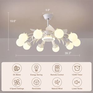 Nouveau salon <span class=keywords><strong>ventilateur</strong></span> lustre lumière luxe atmosphère Style nordique blanc <span class=keywords><strong>Globe</strong></span> <span class=keywords><strong>verre</strong></span> abat-jour <span class=keywords><strong>plafond</strong></span> <span class=keywords><strong>ventilateur</strong></span> lampe - Product Image 3