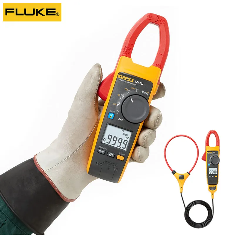 แคลมป์มิเตอร์ดิจิตอล Fluke 376 FC สำหรับการทดสอบเกรดอุตสาหกรรม2500A