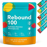 Fabricant de poudre d'électrolytes hydratante naturelle et biologique, marque privée OEM, paquet de 30 sachets de poudre d'électrolytes