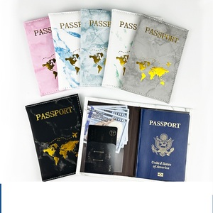 Porte-<span class=keywords><strong>Passeport</strong></span> d'Affaires en Cuir PU Effet Marbré Personnalisable, Protège-Passeports de Voyage avec Marquage à Chaud Doré pour Logo - Product Image 3