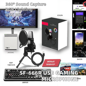 Microphone de Gaming SF-666R en Gros avec Support Trépied, Lumière RGB et Filtre pour Enregistrement Vocal et Diffusion en Direct - Product Image 2