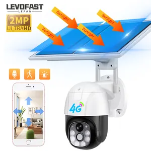 LEVOFAST 2MP 4G Wifi Survalance摄像机室外电池太阳能电池板摄像机双向音频PIR运动检测安全