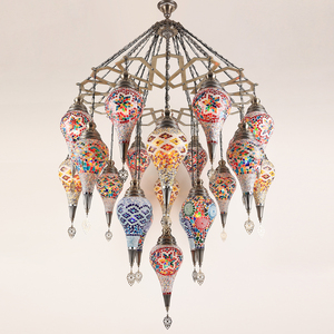 Lámpara colgante de globo aerostático de Capadocia turca de 21 luces para restaurantes especializados, cafeterías, hoteles y posadas. - Product Image 5