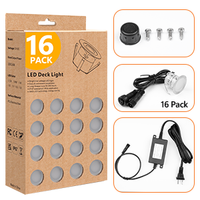 Kits d'éclairage de pont LED encastrés (Pack de 16), éclairage de paysage basse tension 12V, lampes d'escalier d'extérieur étanches IP67