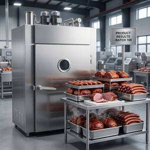 Four à fumage de viande automatique industriel commercial en acier inoxydable avec contrôle PLC pour la production en usine de saucisses - Product Image 6