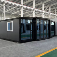 Casa Prefabricada Modular Expandible Moderna, Casa Contenedor Portátil de Alta Gama, Estructura de Acero Aislada para Villa Vacacional o Jardín