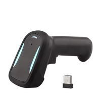 Lecteur de codes à barres portable sans fil robuste pistolet de scanner de codes à barres QR avec lumière LED connexion sans fil 2.4G & BT