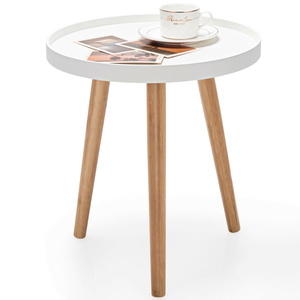 Mesa de Centro Redonda para Sala de Estar Db Living Room Furniture con Bandeja de Madera, Diseño Escandinavo Moderno para el Hogar - Product Image 6