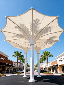 Pergola a Membrana Tensile a Forma di Foglia Personalizzata, Scultura Artistica, Tettoia Moderna per Esterni per Parco Pubblico - Product Image 3