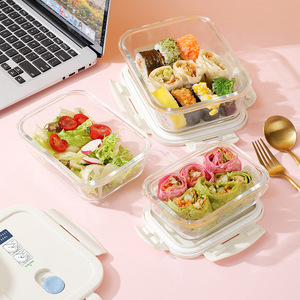 Wholesale Sealed Fresh Large Food Storage <strong>Container</strong> ODM Custom <strong>Clear</strong> Glass Storage Box Kitchen Food Storage Jar With Lid - Product Image 2