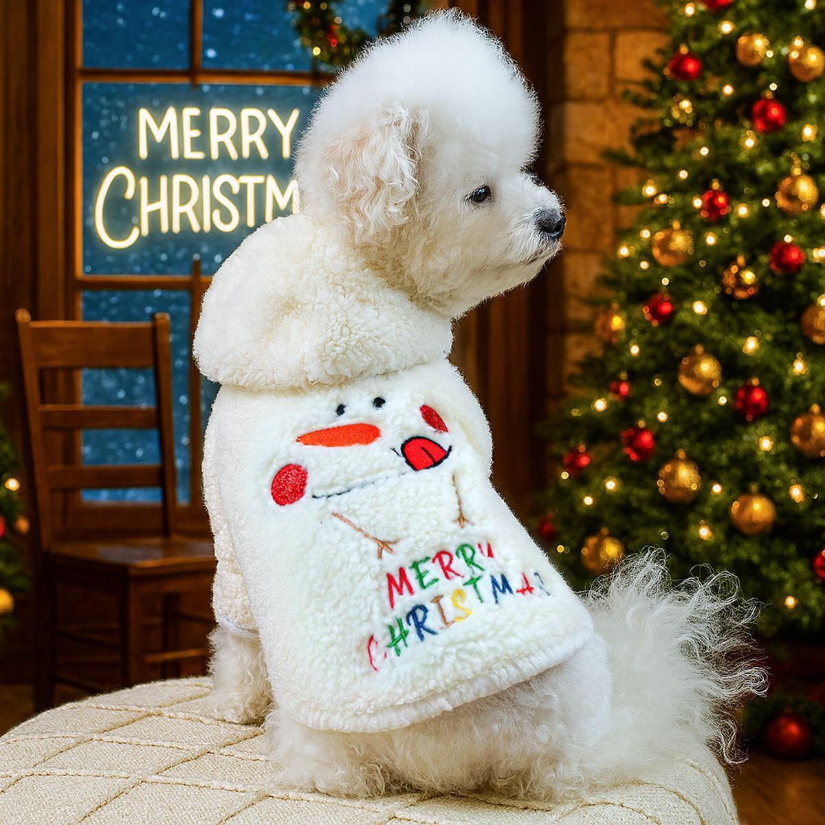 Christmas Fleece Sweatshirt - Sweet-Mouth Snowman