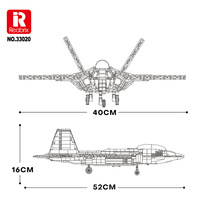 Reobrix 33020 buah F-22 seri pesawat Raptor Fighter Jet ornamen Model blok bangunan mainan pendidikan teknis hadiah Festival
