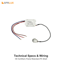 Capteurs de mouvement et de position PIR SP-S36 avec détection de 8 m, 220-240 VAC pour le contrôle des lampes, interrupteur automatique marche/arrêt basé sur le mouvement humain