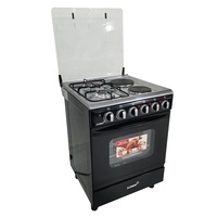 Cuisinière à gaz Xunda 60*60cm, 2 brûleurs et 2 plaques électriques, cuisinière à gaz et électrique avec four