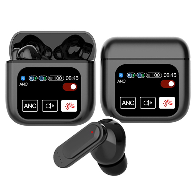 SE-60 ANC+ENC Intelligent Active Noise Reduction Touch Screen Wireless Headset Large Screen Gaming Music TWS Earbuds Earphone
