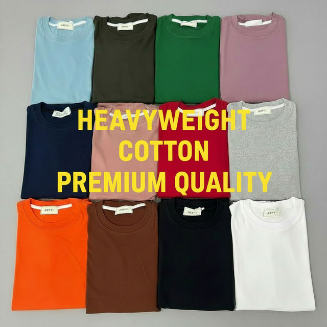 Men Cotton Heavyweight Plain T-shirts Stock Clearance Summer Wholesale High Quality Bulk Apparel