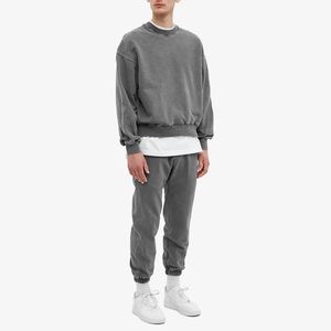 Sweat à capuche lourd sans ficelle personnalisé hommes en détresse surdimensionné blanc acide Vintage lavé à l'acide à capuche - Product Image 4