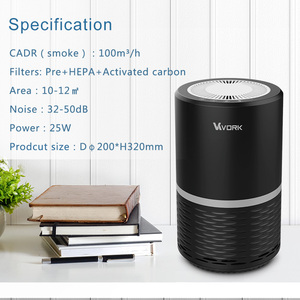 เครื่องฟอกอากาศพร้อมแผ่นกรอง HEPA และคาร์บอนกัมมันต์, ได้รับการรับรองมาตรฐาน FCC และ UL, มีไฟกลางคืน, รับผลิตแบบ OEM/ODM, เหมาะสำหรับใช้ในบ้าน - Product Image 6