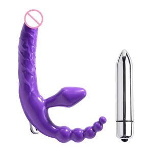 Consolador vibrador sin tirantes, Juguetes sexuales para adultos, tapón <span class=keywords><strong>Anal</strong></span> de <span class=keywords><strong>doble</strong></span> penetración, vibradores de cuentas anales para mujeres lesbianas % - Product Image 1