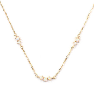 Collier en opale pour femme, plusieurs brins, ras du cou, bijoux en or jaune 14k, <span class=keywords><strong>pierre</strong></span> <span class=keywords><strong>de</strong></span> <span class=keywords><strong>naissance</strong></span>, cadeau pour elle - Product Image 1