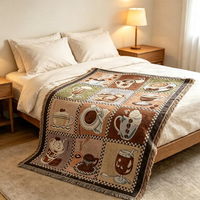 Housse de canapé modulable en jacquard tissé, mélange polyester-coton, motif dessin animé à pompons, décorative, anti-boulochage