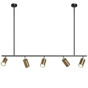 Gold Lampen schirm Pendel leuchten LED Hänge scheinwerfer Lampe GU10 Nordic Modern Design für Esszimmer Metall Aufhängung leuchte