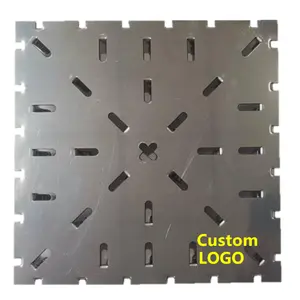 Plaque en acier inoxydable de haute qualité YGX-3002C 30*30cm avec 28 griffes intégrées et 4 bandes Carreaux de sol en acier intégrés