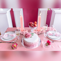 Porte-bougie rose en résine en forme de nœud, support décoratif pour bougie, idéal pour mariage, dîner, fête, décoration de table à la maison