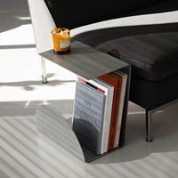 Étagère minimaliste pour salon, table basse en acier inoxydable en forme de C, design moderne en métal, table d'appoint pour canapé