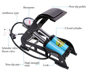 Haute pression pédale vélo <span class=keywords><strong>pompe</strong></span> à Air simple Double cylindre voiture pneu gonfleur <span class=keywords><strong>vtt</strong></span> vélo de route Mini <span class=keywords><strong>pompe</strong></span> pour Scooter - Product Image 5