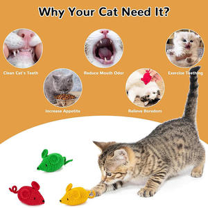 New Handmade Crochet Plush <b>Mouse</b> Cat Dog Interactive Movement Biting Woolen Animal Pet Chew <b>Toy</b> - Product Image 4