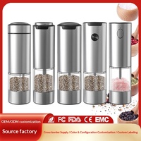 Moulin à poivre électrique USB transfrontalier avec boîtier ABS, ensemble de bouteilles d'assaisonnement pour la cuisine domestique, pour sel de mer et poivre noir