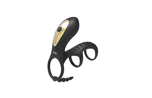 Herren Doppel-Verschlussring Kabellose Fernbedienung 10 Frequenzen Saugender Zungen-Leck-Vibrationsring Männlicher Prostata-Ring Kondom - Product Image 5