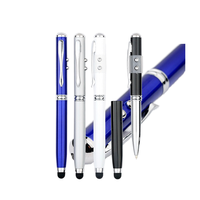 Pointeur laser à barillet en aluminium 3 en 1 Stylo logo en métal 1.0mm avec touche pour stylet et boule lumineuse pour un usage quotidien
