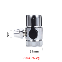 Robinet déviateur 3/8 pouce, adaptateur eau froide, rotation 360°, poignée noire, design moderne pour cuisine et salle de bain