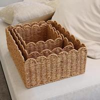 Panier de rangement en corde de papier festonnée tressée pour centre de table, boîte cadeau, organisateur, décoration intérieure, fournitures pour événements et mariages