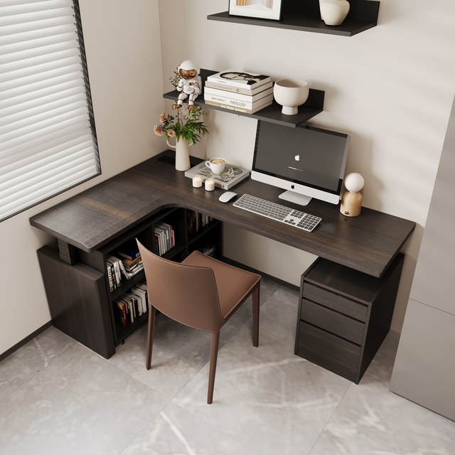 Good Selling Intelligent Three-level Memory Height Adjustable Desk Solid Wood L-shaped Corner Lift Office Desk with Child Lock
