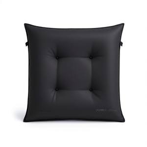 Coussin de chaise de jardin noir 47,2x19,7x1,2 pouces, ensemble de 6 coussins de siège en tissu, garnissage en polyester, couleur unie - Product Image 1