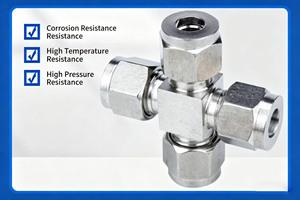 Raccord croisé à double ferrule en acier inoxydable <span class=keywords><strong>304</strong></span> 316 3000PSI 6000PSI - Product Image 5